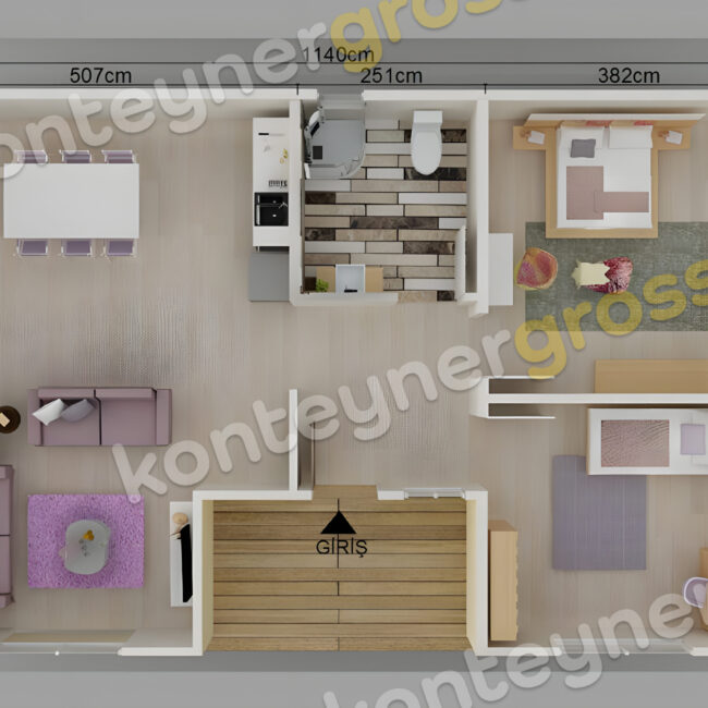 73 M² Tek Katlı Prefabrik Ev