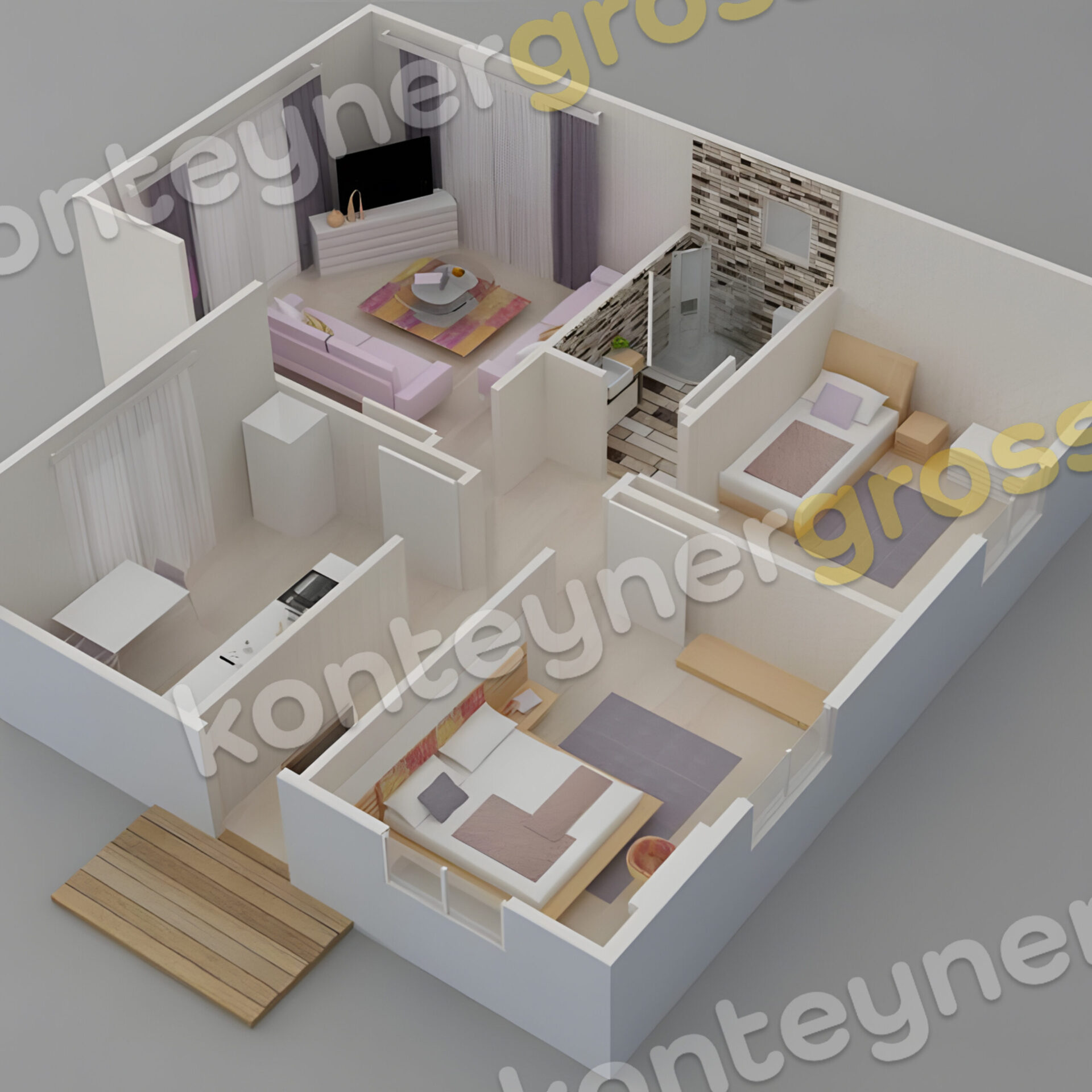 77 M² Tek Katlı Prefabrik Ev