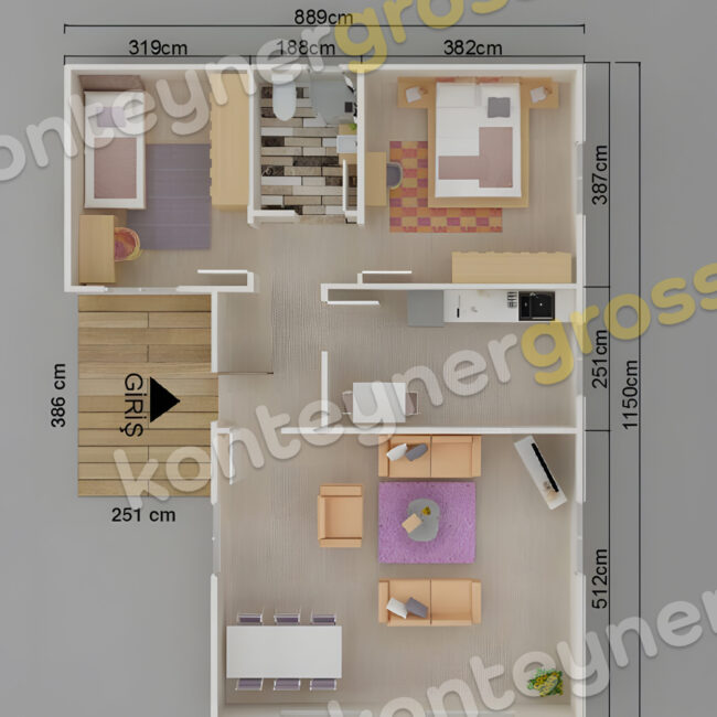 93 M² Tek Katlı Prefabrik Ev