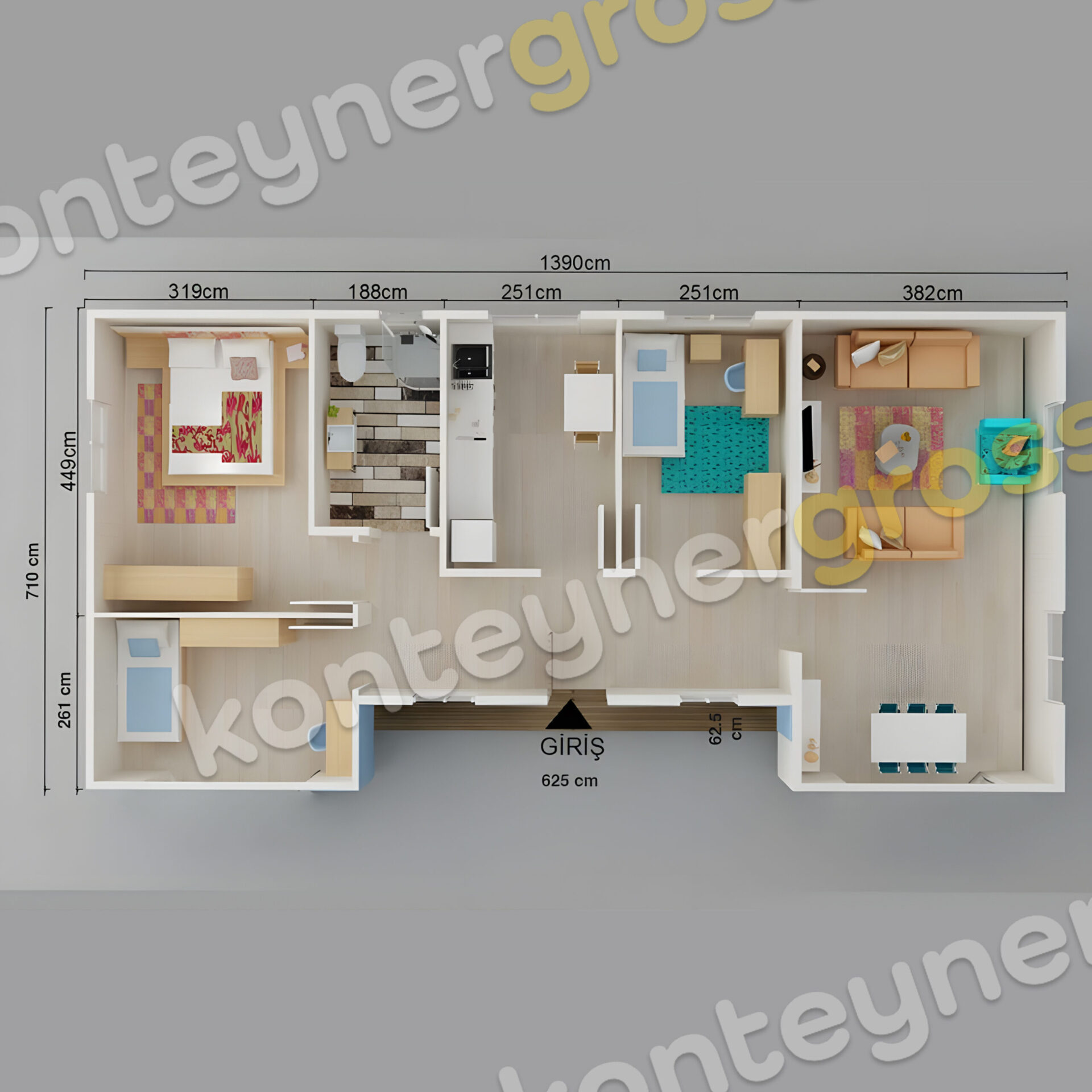 95 M² Tek Katlı Prefabrik Ev