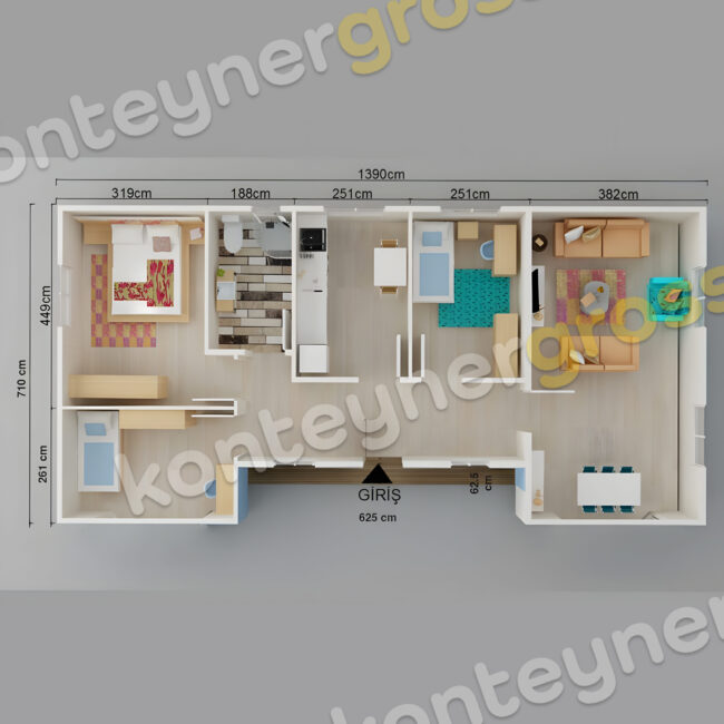 95 M² Tek Katlı Prefabrik Ev