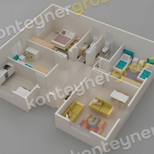 96 M² Tek Katlı Prefabrik Ev