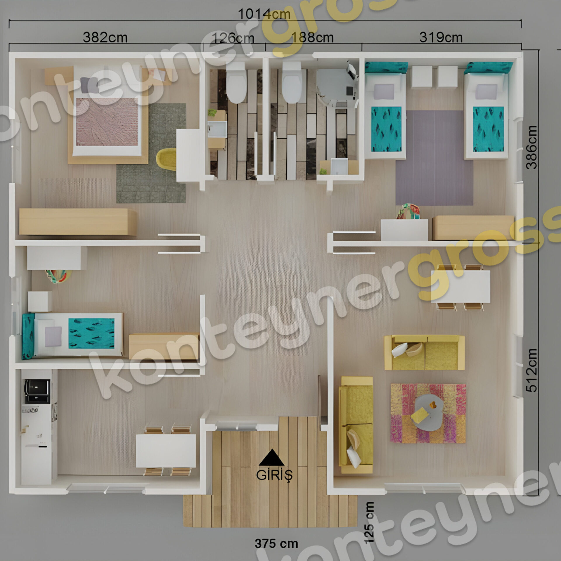 96 M² Tek Katlı Prefabrik Ev